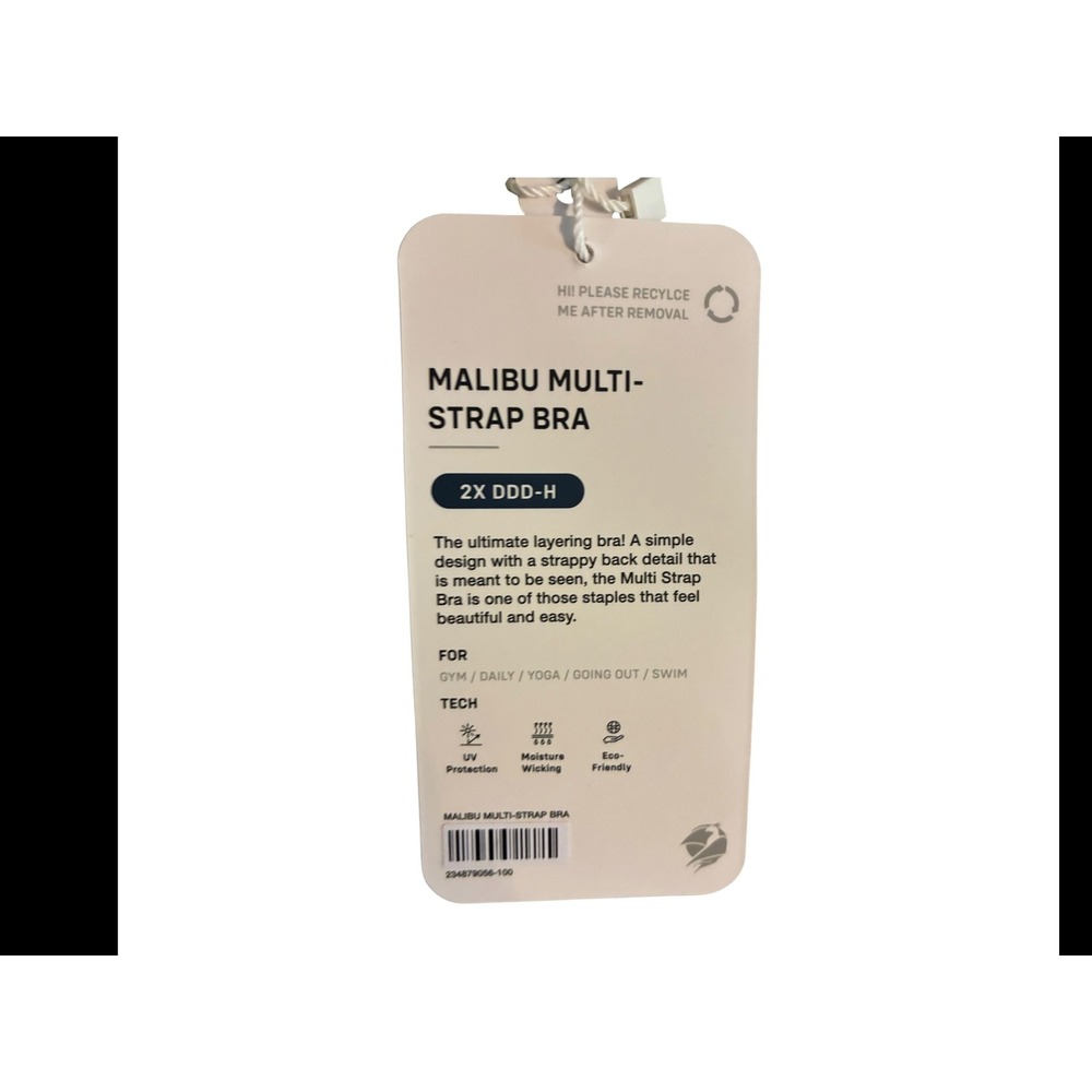Malibu Multi-Strap Bra Sage Green Strappy Back Yoga Swim Top 2X DDD-H NEW - Picture 3 of 3